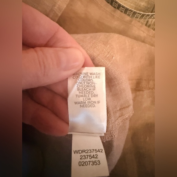 J. Jill Love Linen Pin Tuck Shirt Dress Small Brown - Picture 7 of 8